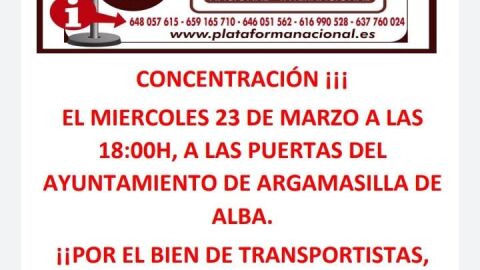 Convocatoria de la concentraci&oacute;n en Argamasilla de Alba