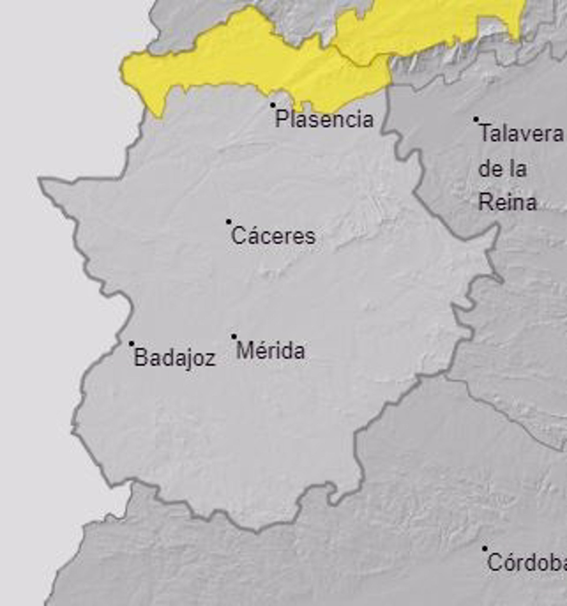 El norte de la provincia de Cáceres activa en la medianoche de este miércoles el aviso amarillo por nevadas El norte de la provincia de Cáceres activa en la medianoche de este miércoles el aviso amarillo por nevadas