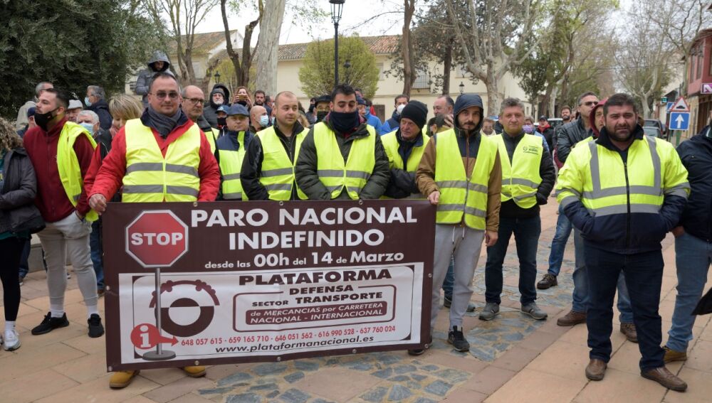 Transportistas participantes en la concentración