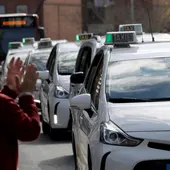 Imagen de archivo de una concentración de taxistas. / Efe Imagen de archivo de una concentración de taxistas. / Efe