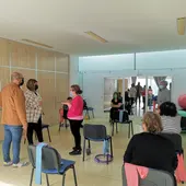 Instantes de la visita de Elena Amaya a la sede de esta asociación en Puerto Real Instantes de la visita de Elena Amaya a la sede de esta asociación en Puerto Real