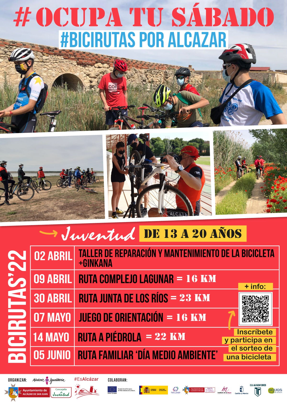 Rutas en bicicleta por los espacios naturales de la localidad para jóvenes y adolescentes Rutas en bicicleta por los espacios naturales de la localidad para jóvenes y adolescentes