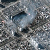 Imagen de satélite de un área de Mariúpol en Ucrania