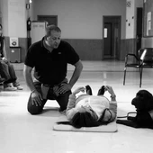 Juan Luis Pellitero Gómez en uno de sus talleres con perros adistrados Juan Luis Pellitero Gómez en uno de sus talleres con perros adistrados