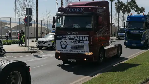 Protesta de camioneros en Santander Protesta de camioneros en Santander