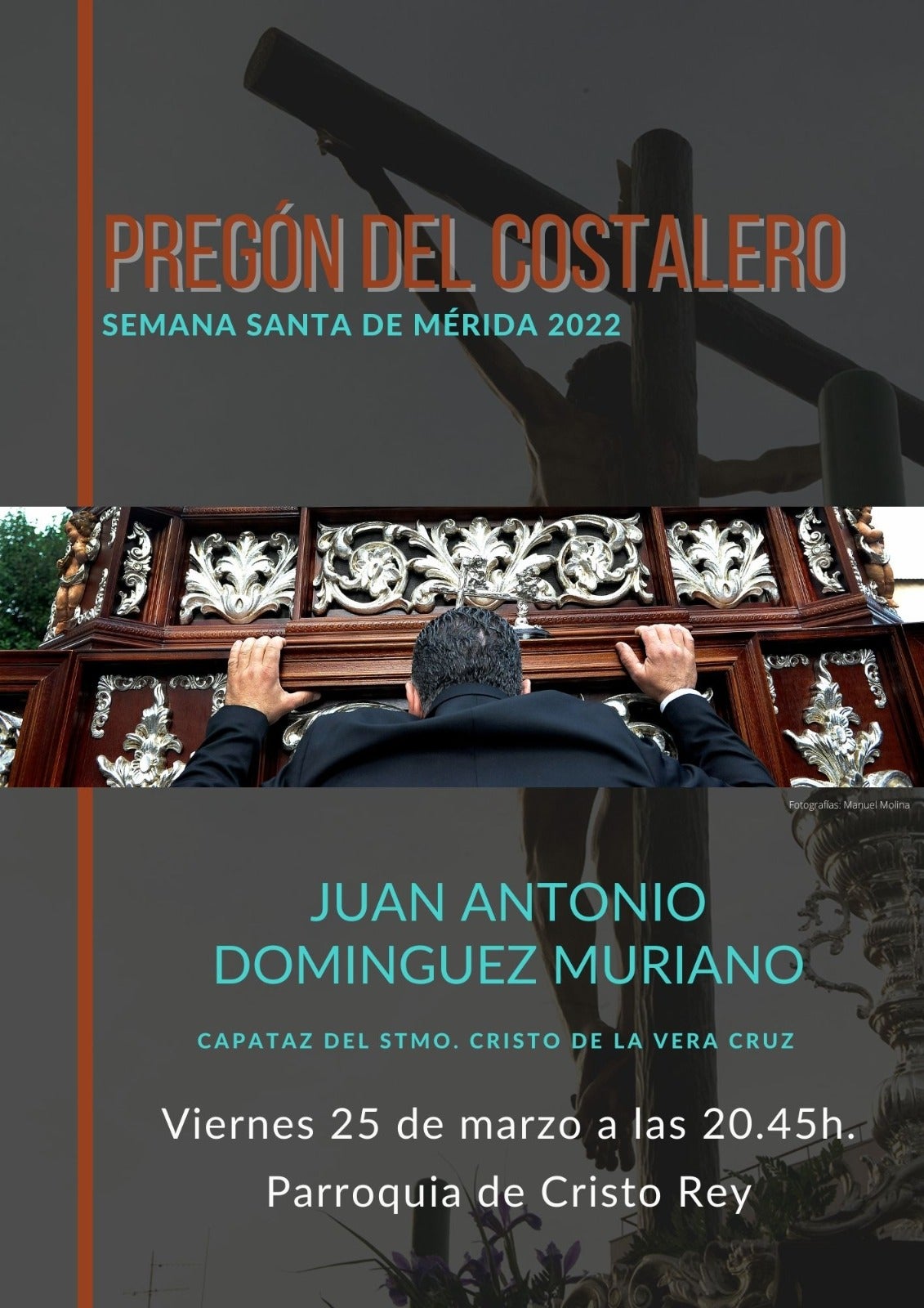 Juan Antonio Domínguez Muriano ofrecerá mañana el Pregón del Costalero en Cristo Rey Juan Antonio Domínguez Muriano ofrecerá mañana el Pregón del Costalero en Cristo Rey