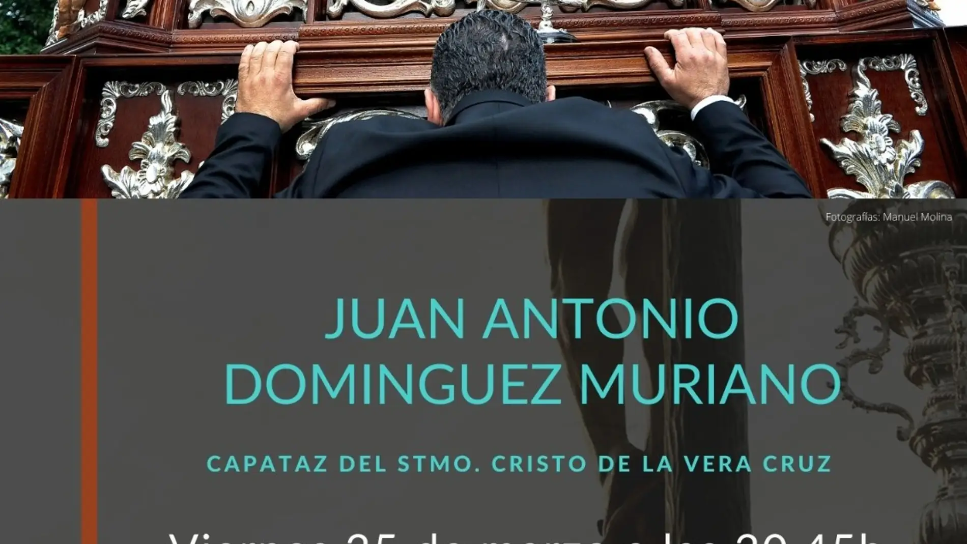 Juan Antonio Domínguez Muriano ofrecerá mañana el Pregón del Costalero en Cristo Rey 