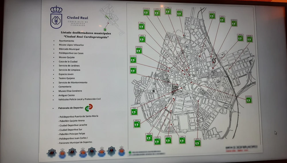 Puntos de Ciudad Real donde el Ayuntamiento ha instalado un desfibrilador