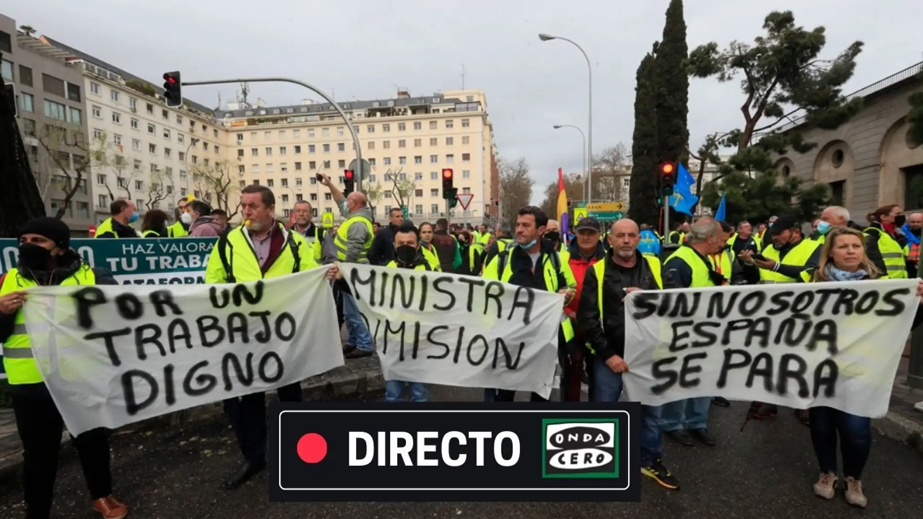 Concentración de transportistas en Madrid