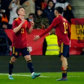 España vence a Albania con goles de Ferran Torres y Dani Olmo