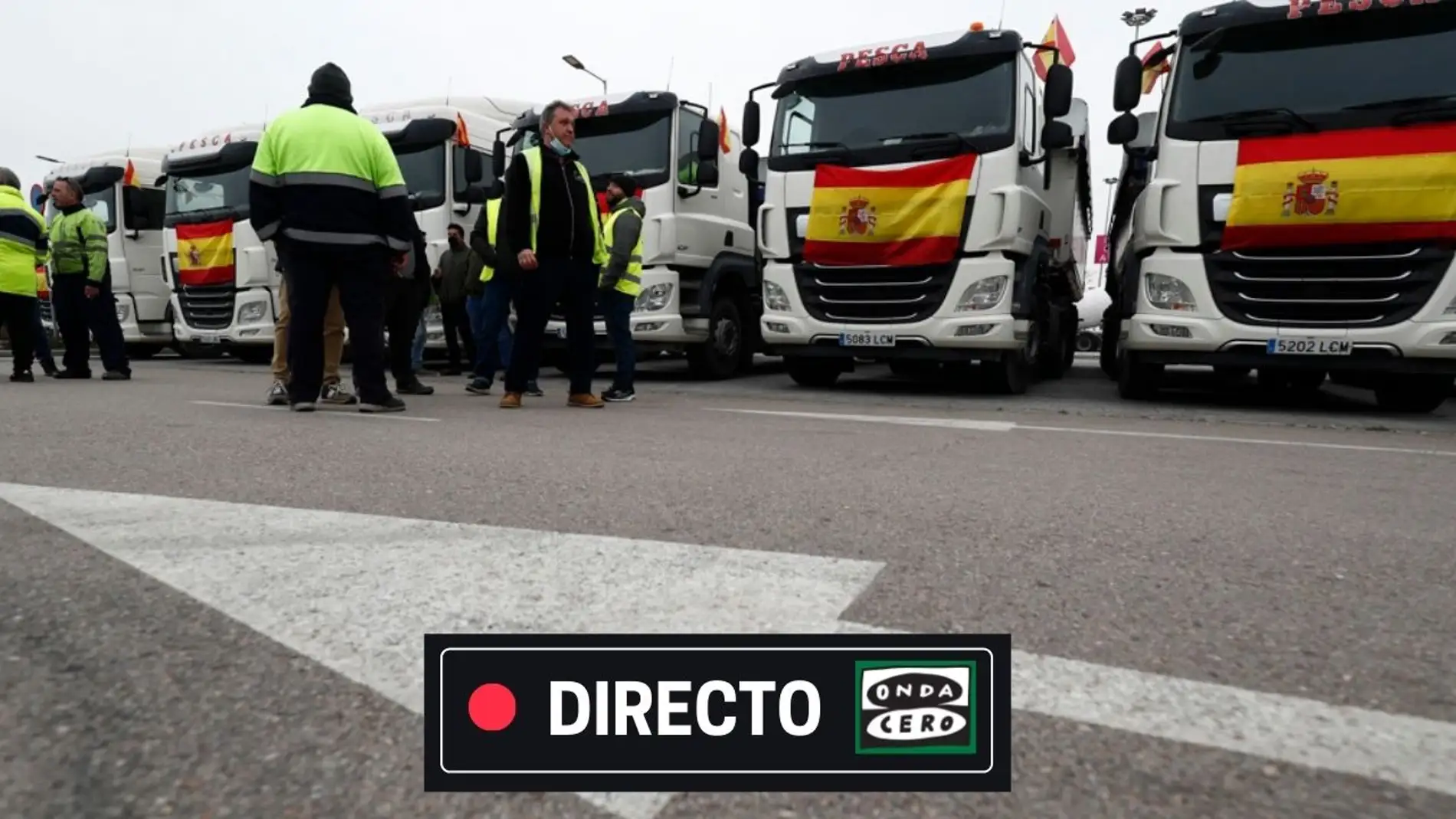 Concentración de camioneros en Madrid/ EFE
