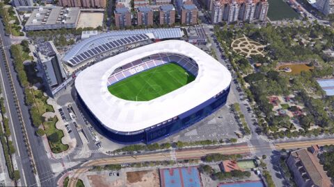 Vista aérea del estadio Ciutat de València