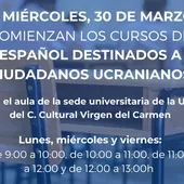 El miércoles comienzan los cursos de español a destinados a ciudadanos ucranianos El miércoles comienzan los cursos de español a destinados a ciudadanos ucranianos