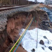 Tram de la R1 afectat per l'onatge entre Pineda de Mar i Malgrat de Mar
