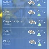 Lluvias y máximas de 16º en Asturias