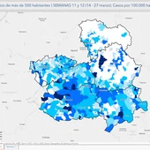 Mapa de CLM con la incidencia acumulada en cada provincia Mapa de CLM con la incidencia acumulada en cada provincia