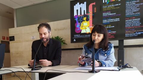 Josep Vicent y Julia Parra en la presentación de Fijazz 2022