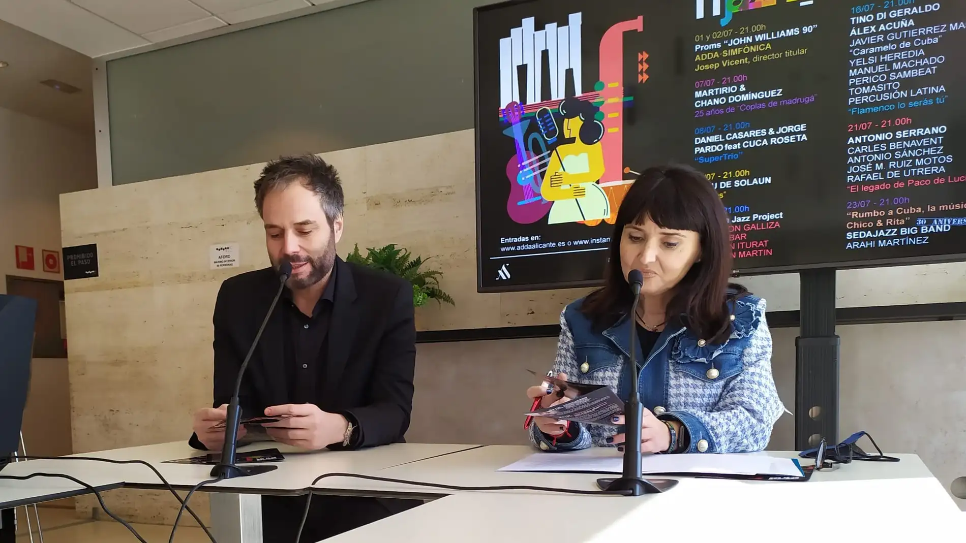 Josep Vicent y Julia Parra en la presentación de Fijazz 2022