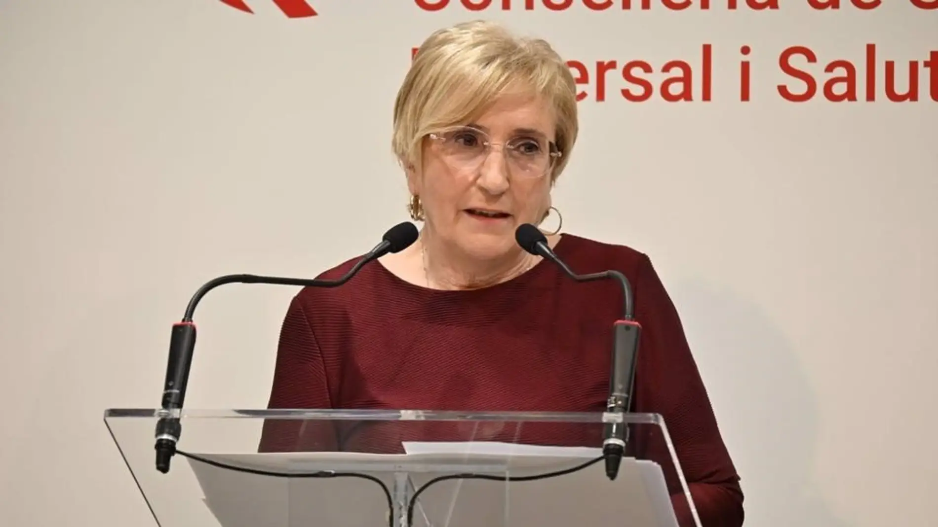La consellera de Sanidad Universal, Ana Barceló, en la rueda de prensa. 