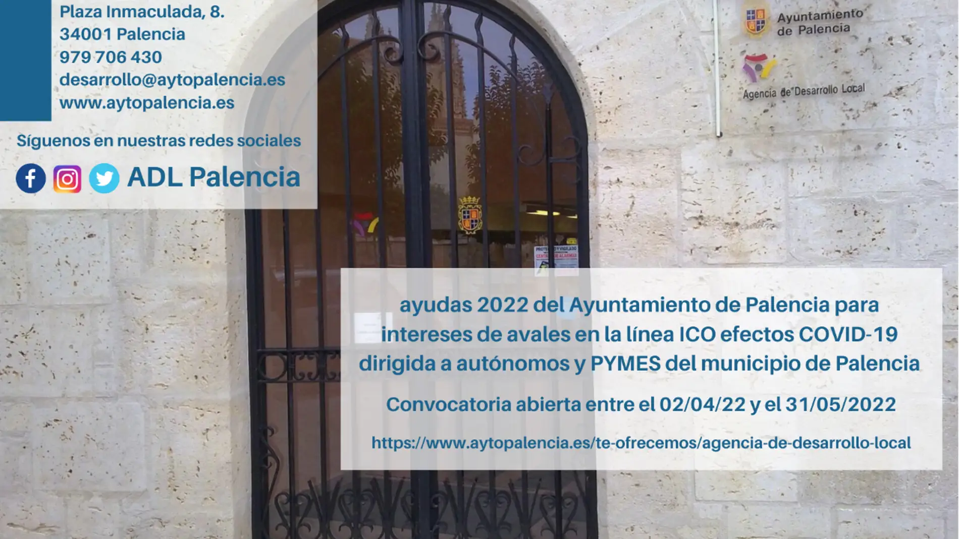 El Ayuntamiento de Palencia abre el plazo para la presentación de solicitudes de las ayudas para el abono de los intereses relativos a los préstamos ICO COVID-19