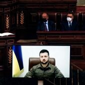 El presidente ucraniano Zelenski interviene en el Congreso de los Diputados