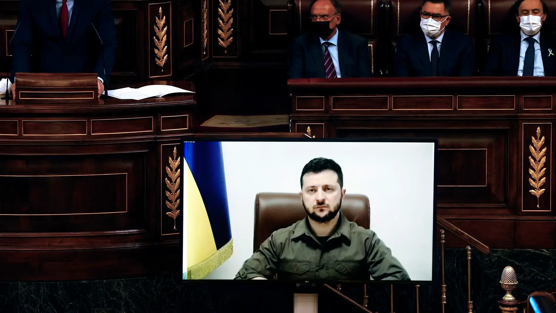 El presidente ucraniano Zelenski interviene en el Congreso de los Diputados