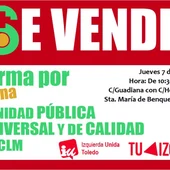 Izquierda Unida Toledo recogerá firmas por una sanidad pública en el barrio del Polígono Izquierda Unida Toledo recogerá firmas por una sanidad pública en el barrio del Polígono