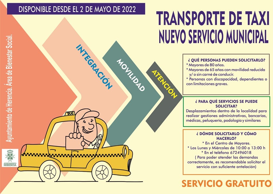El Ayuntamiento de Herencia pone en marcha el Servicio Municipal de Taxi El Ayuntamiento de Herencia pone en marcha el Servicio Municipal de Taxi
