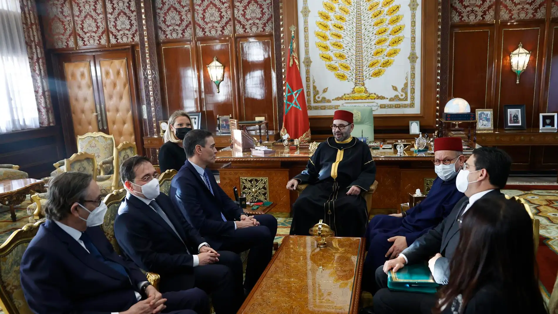 Reunión de Pedro Sánchez y el rey Mohamed VI de Marruecos