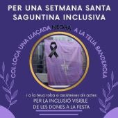 Lazos negros por la inclusión de las mujeres en la Cofradía de la Sangre de Sagunto 