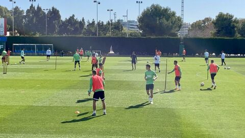 Entrenamiento del Elche en el campo municipal Jos&eacute; D&iacute;ez Iborra.