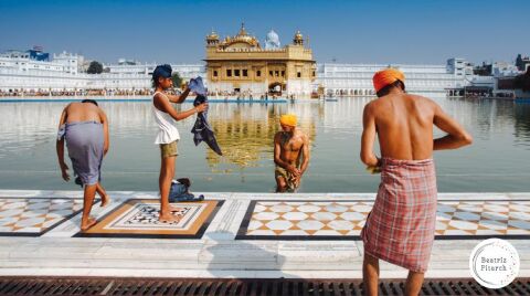 Templo dorado de Amritsar en India