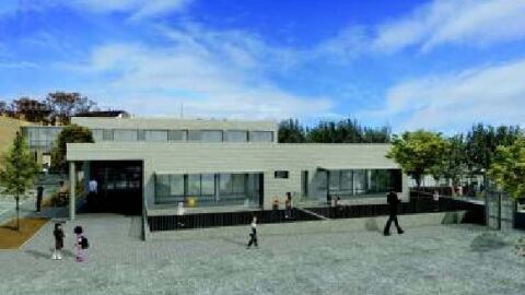Infograf&iacute;a del edificio que se va a construir para ampliar el colegio de Las Bayas de Elche.