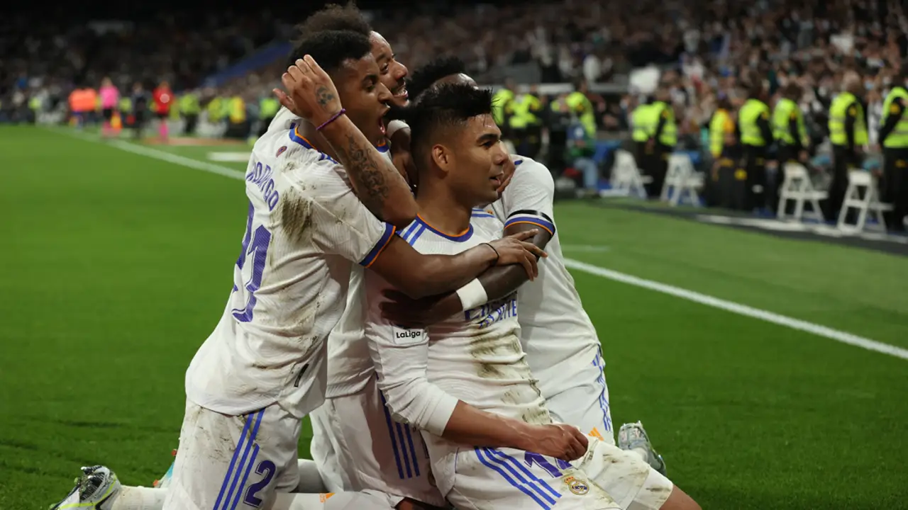 El centrocampista brasileño del Real Madrid Casemiro celebra su gol ante el Getafe El centrocampista brasileño del Real Madrid Casemiro celebra su gol ante el Getafe