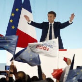 El actual presidente de Francia, Emmanuel Macron, tras la primera vuelta de las elecciones