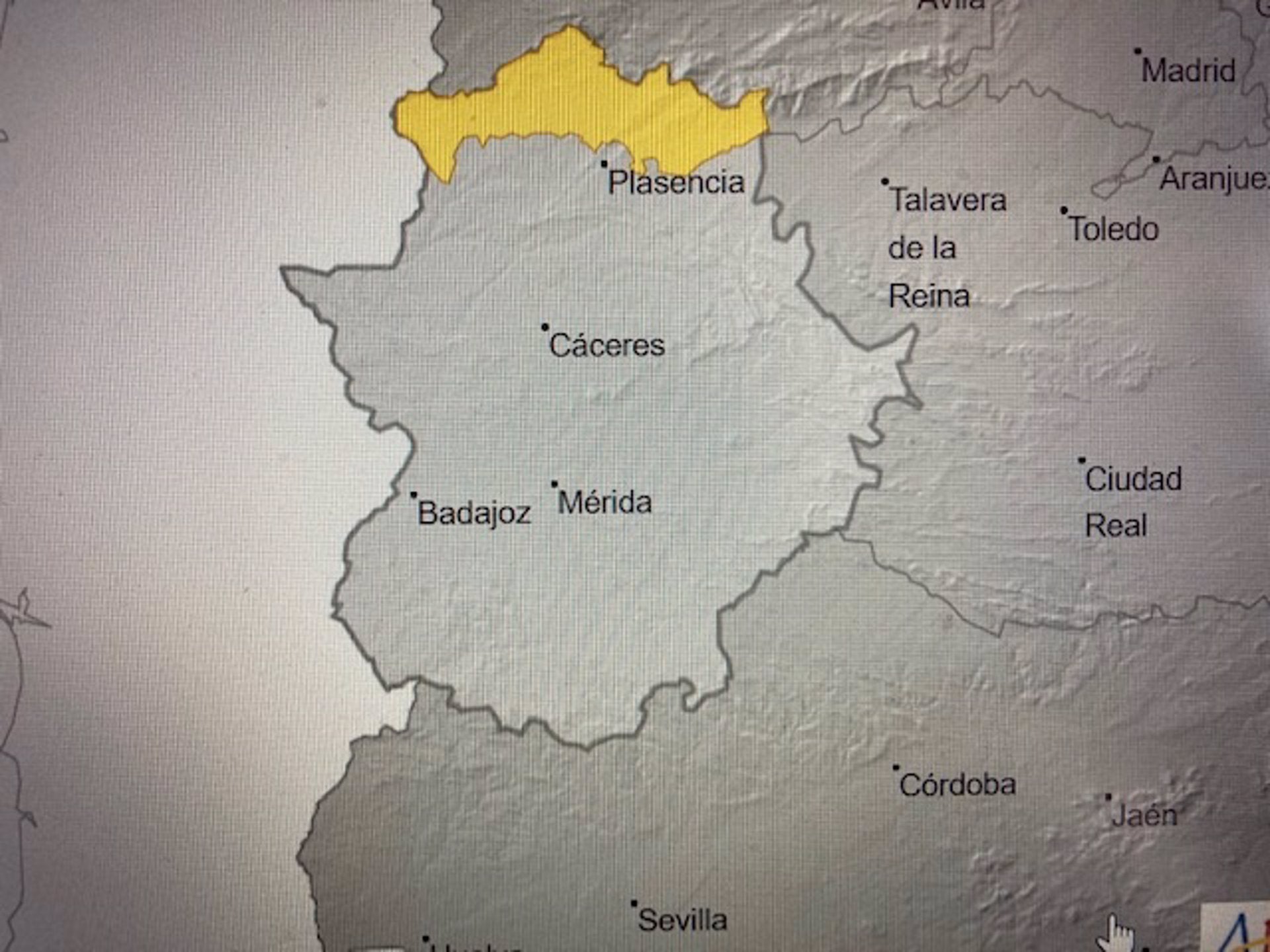 El 112 activa el nivel de alerta amarilla por lluvias en el Norte de Extremadura El 112 activa el nivel de alerta amarilla por lluvias en el Norte de Extremadura