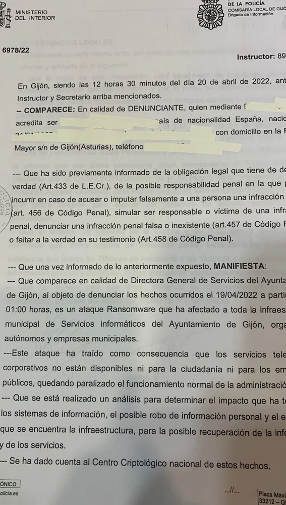 Ciberataque Gijón Ciberataque Gijón