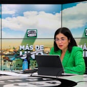 Carolina Darias durante la entrevista con Carlos Alsina