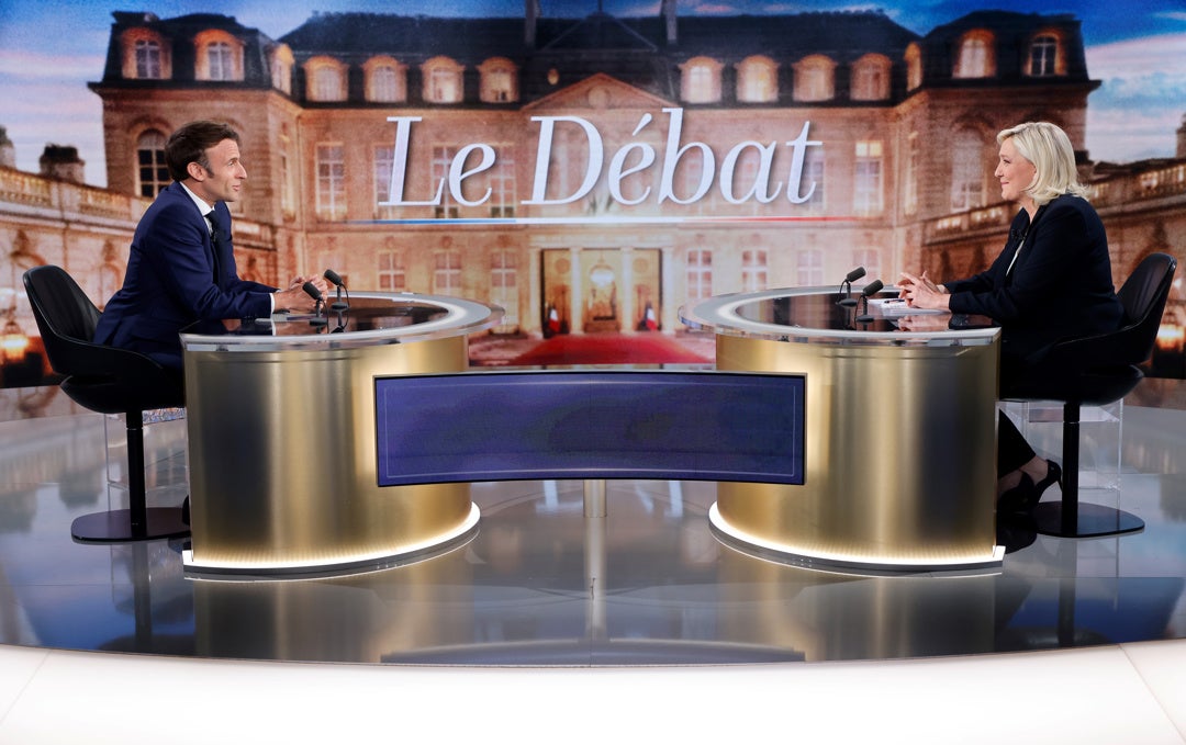 Macron y Le Pen chocan sobre Rusia y Europa en el debate previo a la segunda vuelta Macron y Le Pen chocan sobre Rusia y Europa en el debate previo a la segunda vuelta