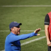 Guede y Genaro, en un entrenamiento del Málaga Guede y Genaro, en un entrenamiento del Málaga