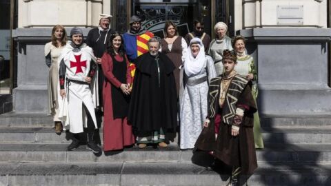 Personajes de la recreación de la boda de Pedro IV y María de Navarra