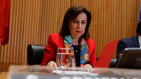 Margarita Robles, durante su comparecencia este miércoles ante la Comisión de Defensa del Congreso