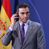 Pedro Sánchez, durante una rueda de prensa.