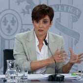 La ministra de Política Territorial y portavoz del gobierno Isabel Rodríguez, durante una rueda de prensa tras el Consejo de Ministros