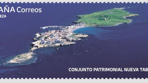 Sello de Correos con la isla alicantina de Tabarca 