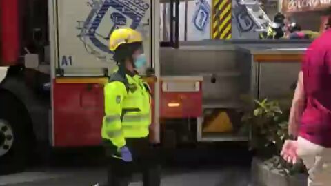 Momento tras la explosión en un ático de Madrid en el barrio de Salamanca