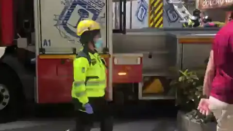Momento tras la explosión en un ático de Madrid en el barrio de Salamanca Momento tras la explosión en un ático de Madrid en el barrio de Salamanca