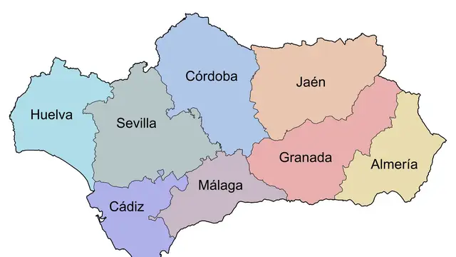Mapa de Andalucía.