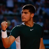 El tenista español, Carlos Alcaraz, tras su triunfo en el Mutua Madrid Open ante Novak Djokovic El tenista español, Carlos Alcaraz, tras su triunfo en el Mutua Madrid Open ante Novak Djokovic