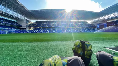 Imagen del Carlos Tartiere, antes de un entrenamiento Imagen del Carlos Tartiere, antes de un entrenamiento